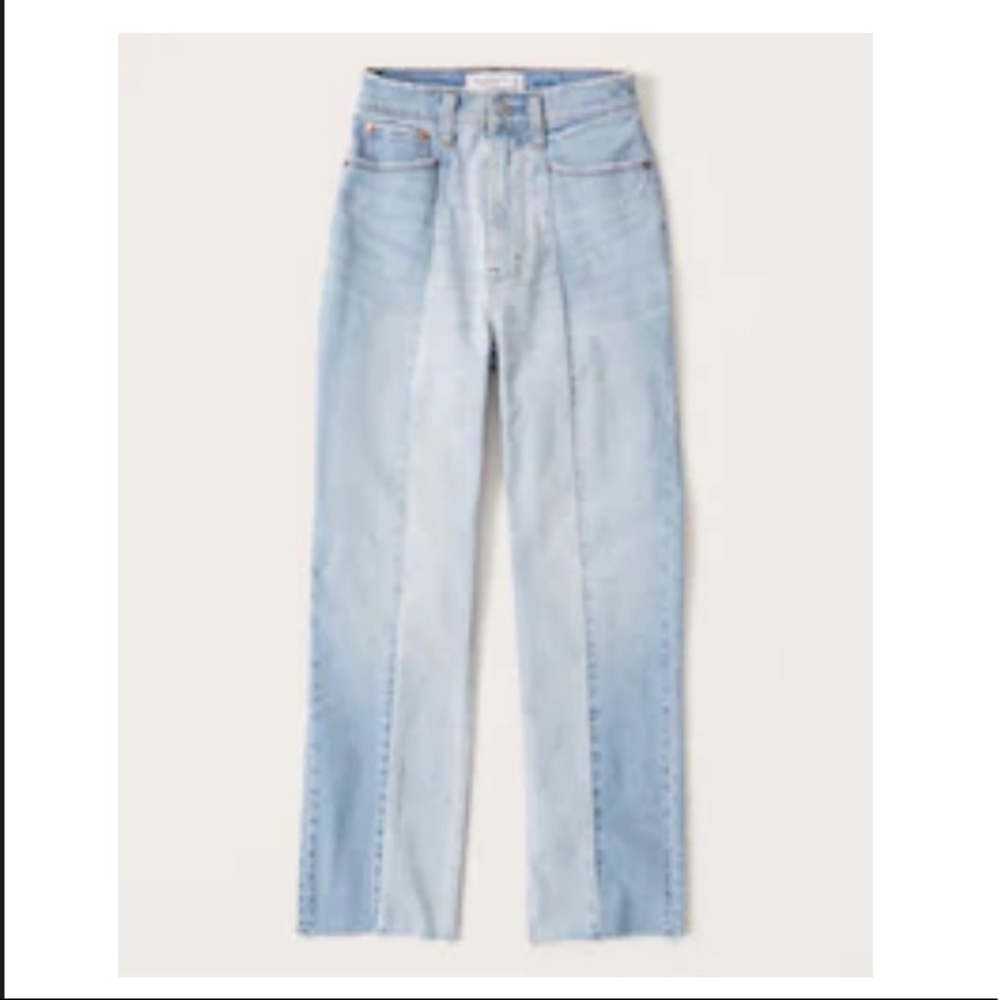 Two tone straight jeans NWOT
